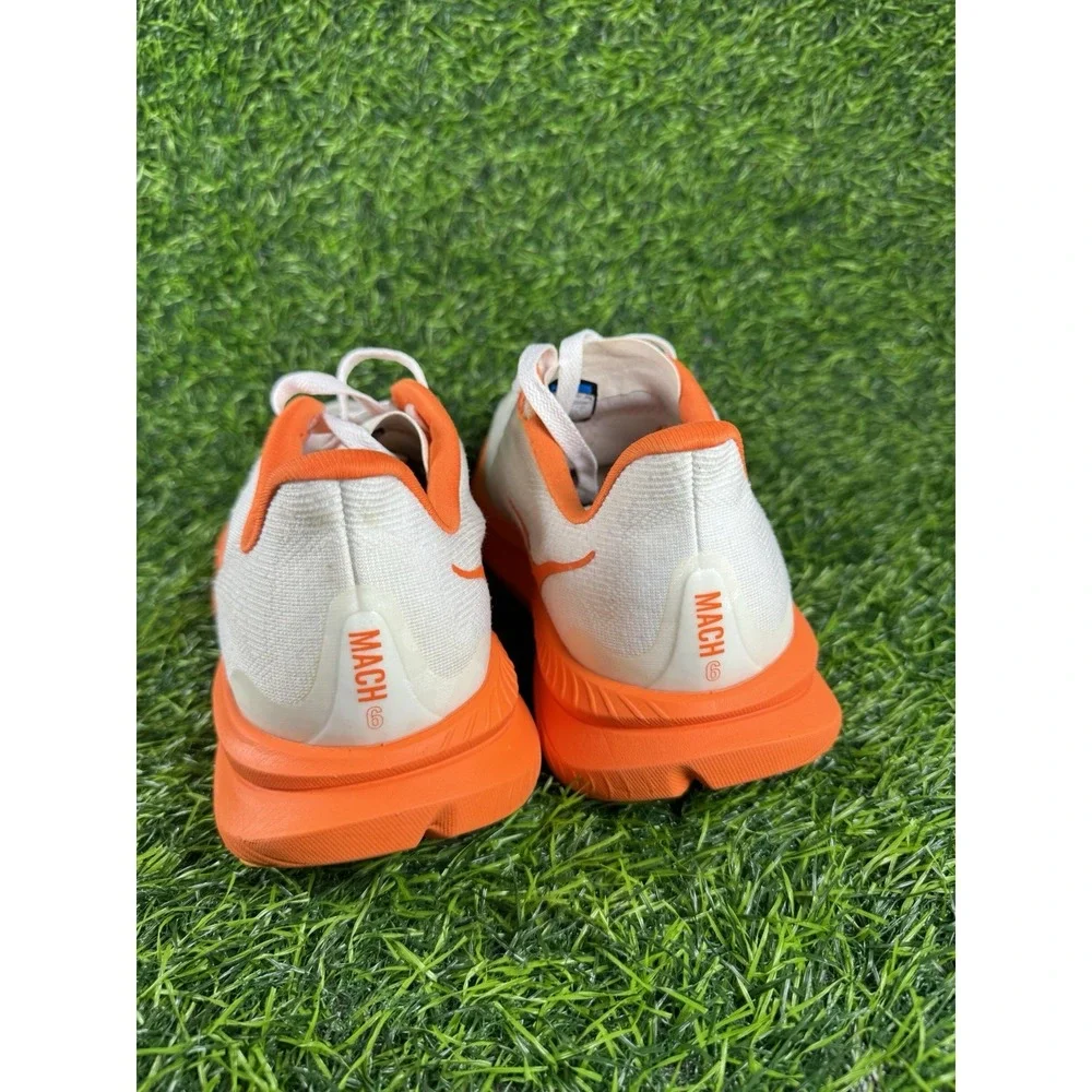 Hoka Mach 6 Lava Orange White Road Running Shoes Mens 10.5 D 1147790-FLV